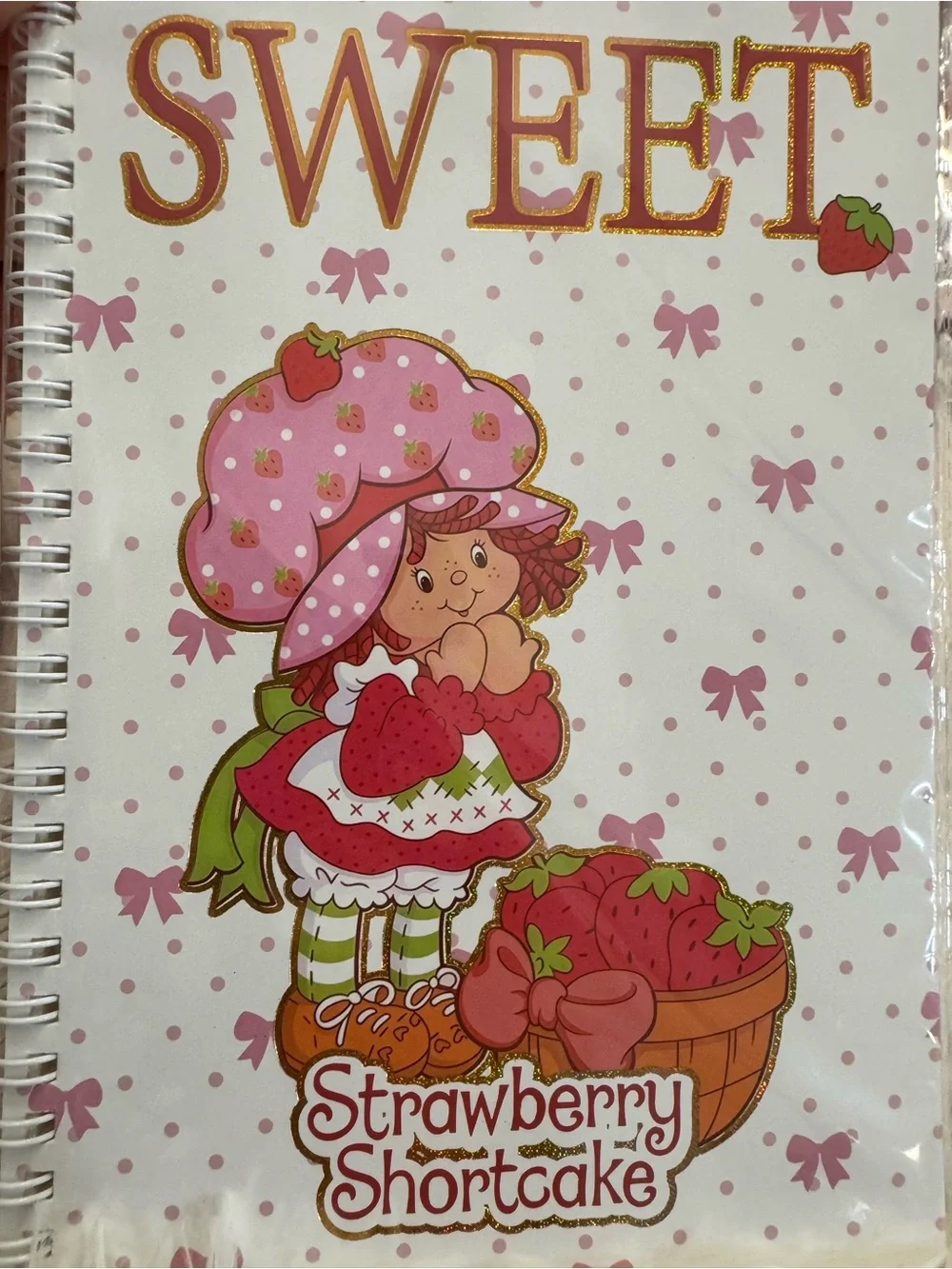 Strawberry Shortcake Sweet Spiral A5 Notebook - Pink bows